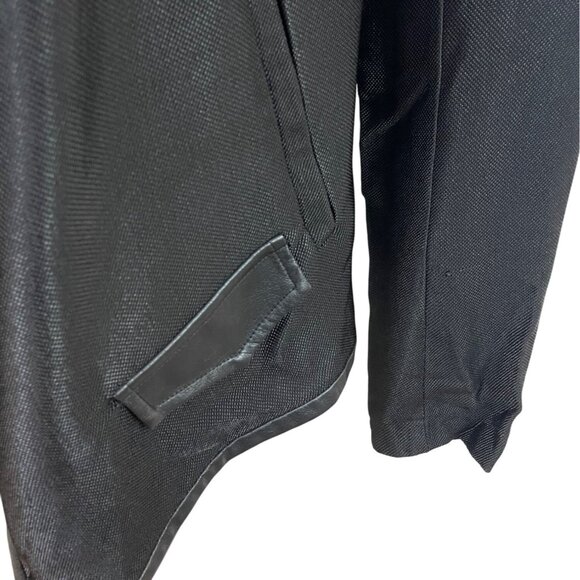 Generation Love Black Draped Open Front Jacket W/ Leather Quilted Sleeves - New - Picture 4 of 8